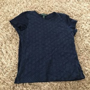 Ralph Lauren Women’s Large Navy Blue Career Blouse